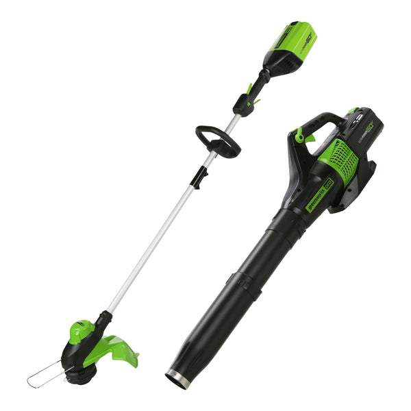 Greenworks 60V 13-in String Trimmer & 540CFM/140MPH Blower Combo Kit with 4.0Ah Battery & Charger A9