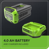 Greenworks 60V 17-in Push Lawn Mower with 4.0 Ah Battery & 3A Charger