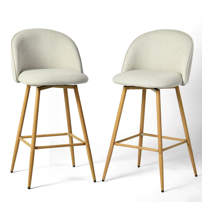 Homycasa Modern Swivel Bar Stools, Beige, 2-pk R6