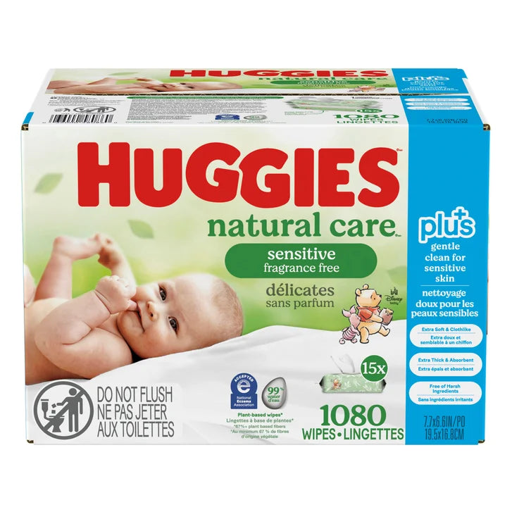 Huggies Natural Care Plus Wipes, 15-packs of 72 I4
