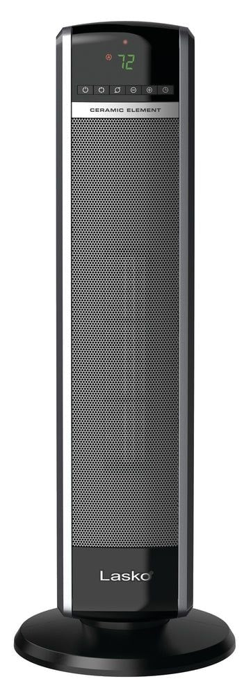 Lasko 1500W Digital Tower Ceramic Space Heater withRemote Control, 1500W, Black, 30-in X2