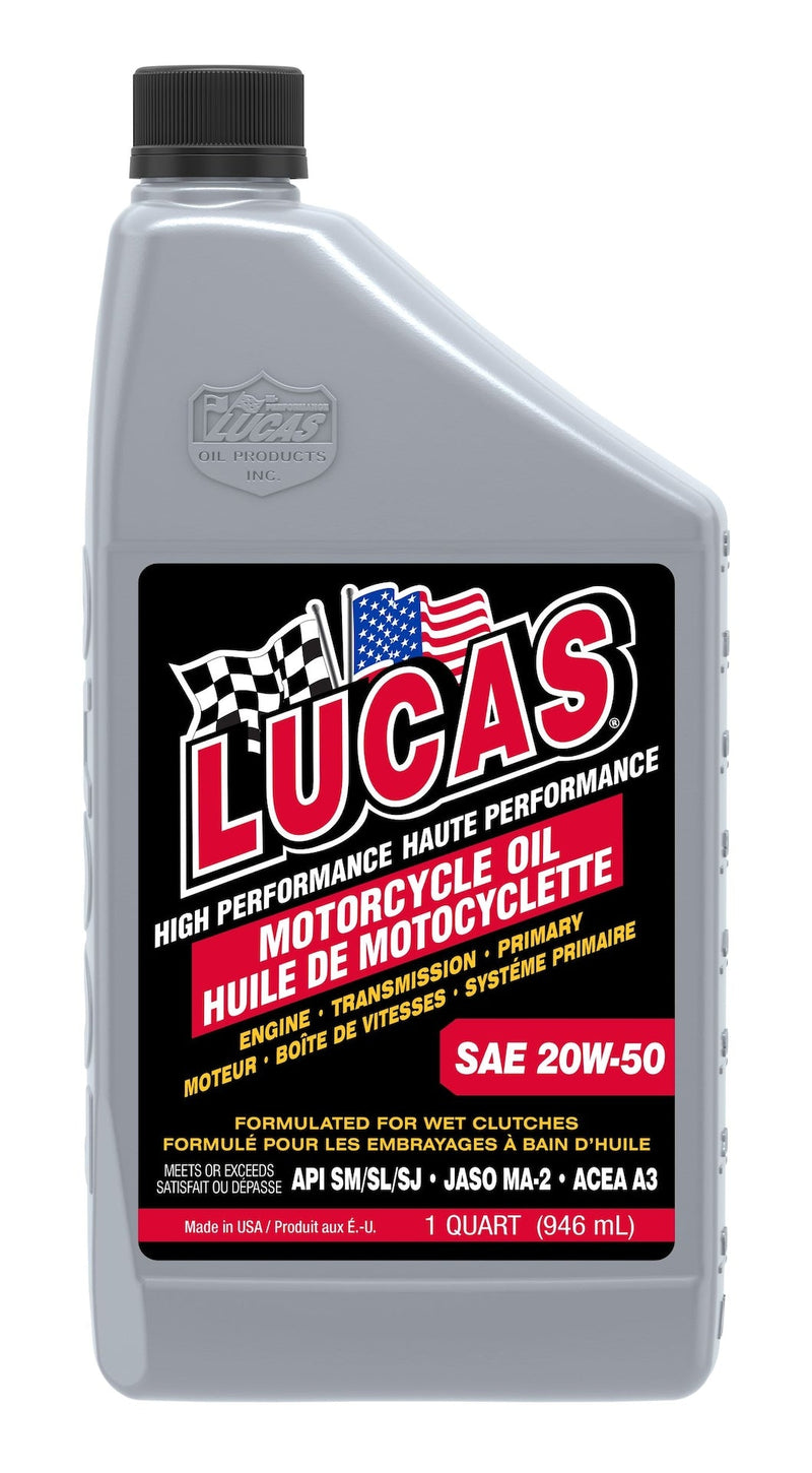 Lucas SAE 20W-50 High Performance Motorcycle Oil, 946-mL W7
