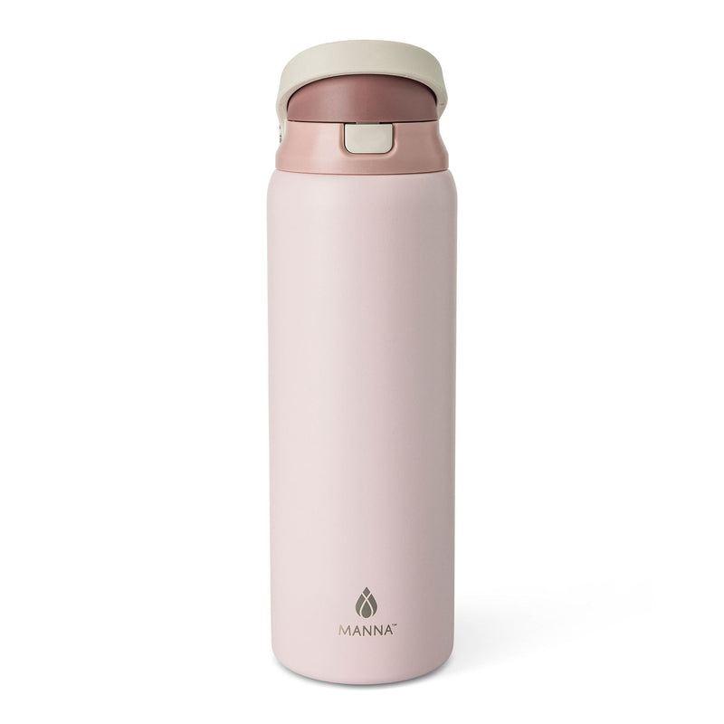 Manna Hydra Stainless Steel Insulated Bottle, 32-oz, Assorted Colours, with 2-in-1 Lid R8