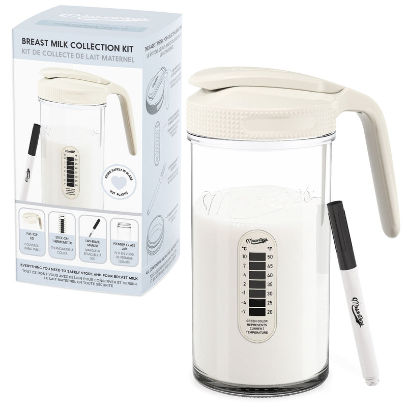 Mason Jar Breast Milk Storage, Wide Mouth, Cream G1