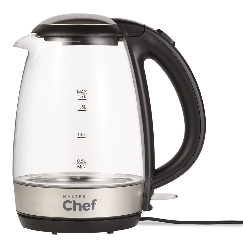 MASTER Chef Cordless Electric Kettle with Blue Light, Glass, 1.7L I4