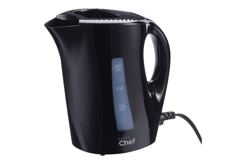 MasterChef Corded Kettle with Water Gauge, Black, 1-L I2