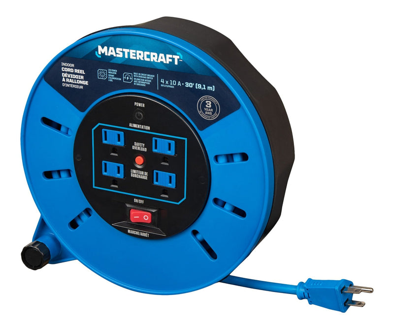 Mastercraft 30-ft 10A Retractable Extension Cord Reel W1