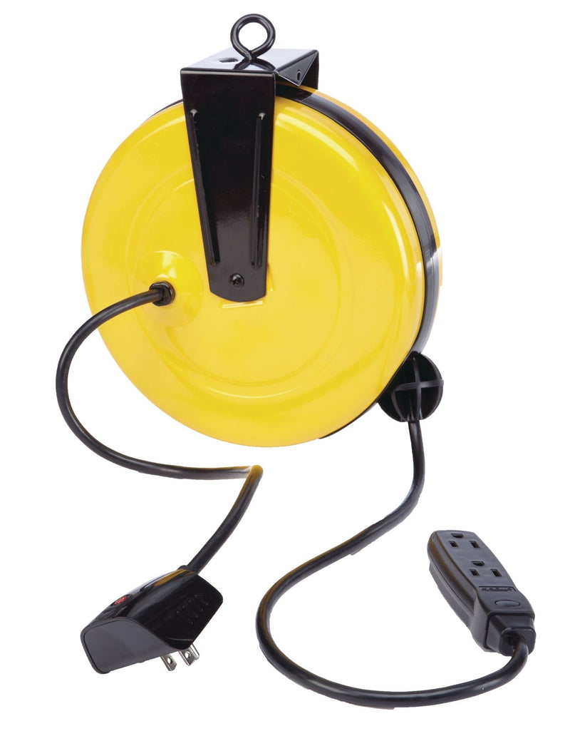Mastercraft 30-ft 16/3 Retractactabe Extension Cord Reel with 3 Grounded Outlets O7