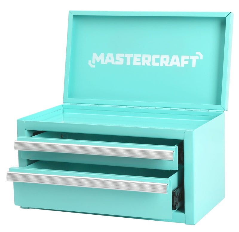 Mastercraft Mini Toolbox with 2 Drawers, Aqua O8