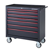 Mastercraft Rolling Tool Storage Cabinet with 7 Drawers, Black, 36-in