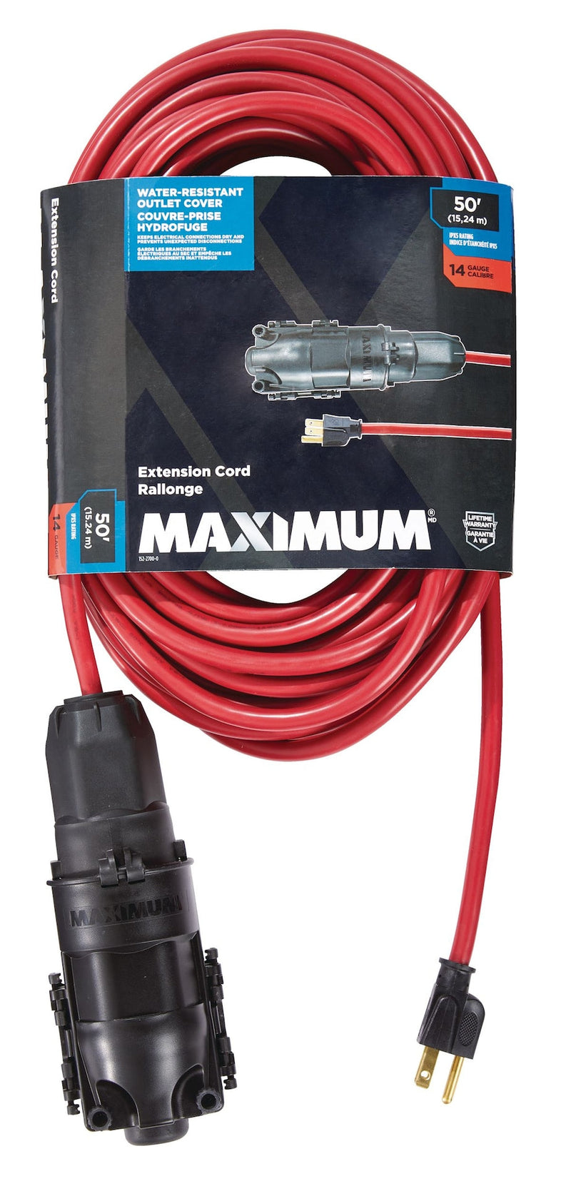 MAXIMUM 14/3 SJTW Weather-Guard Extension Cord, 50-ft A5