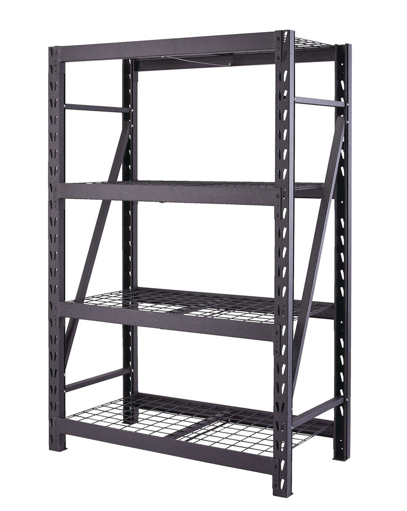 MAXIMUM Adjustable 4-Shelf Heavy Duty Steel Metal Storage Rack / Shelving Unit, 48 x 24 x 72-in E6