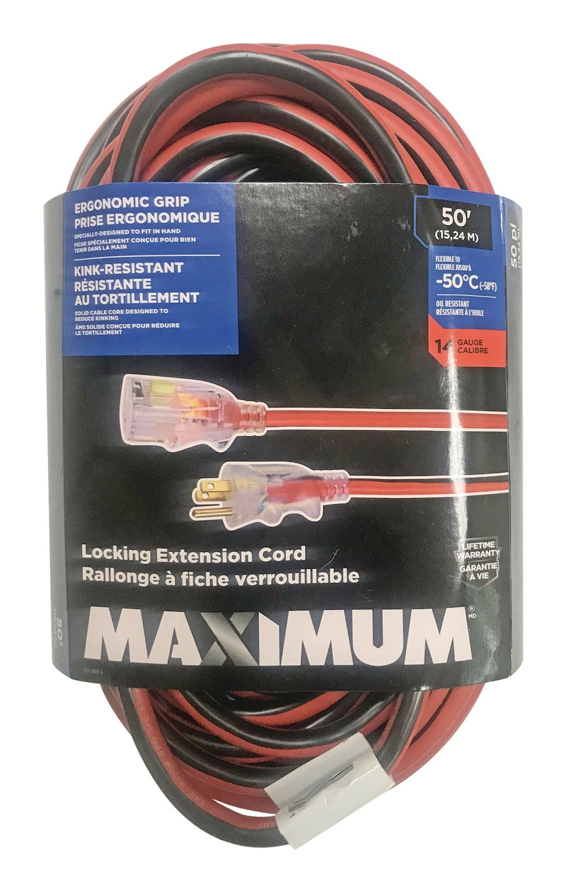 MAXIMUM Outdoor Extension Cord with Power Indicator Light, 50-ft Q8