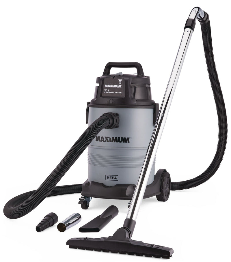 MAXIMUM VK811PH HEPA Certified Wet/Dry Shop Vacuum with Hose and Accessories, 30-L A7