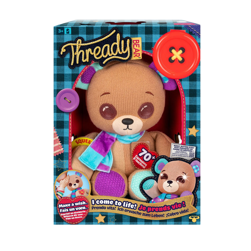 Moose Thready Bear Interactive Plush Teddy Bear, Ages 3+ K6