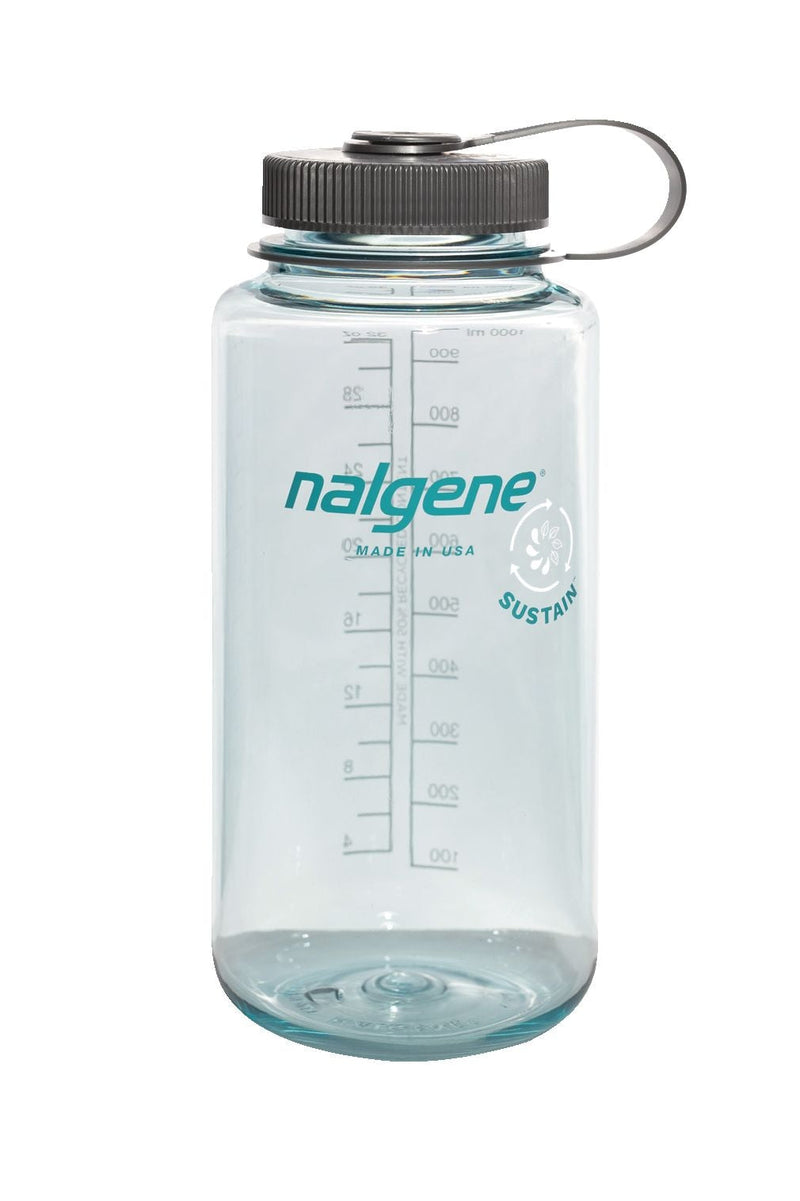Nalgene Sustain Wide Mouth Water Bottle, Seafoam, 1 L U2