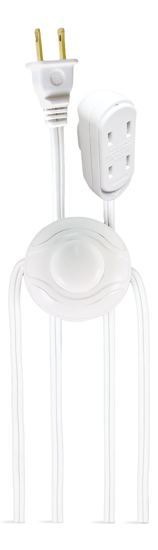 NOMA 14-ft 7-in 16/2 Indoor Extension Cord, ON/OFF Foot Switch, White T6