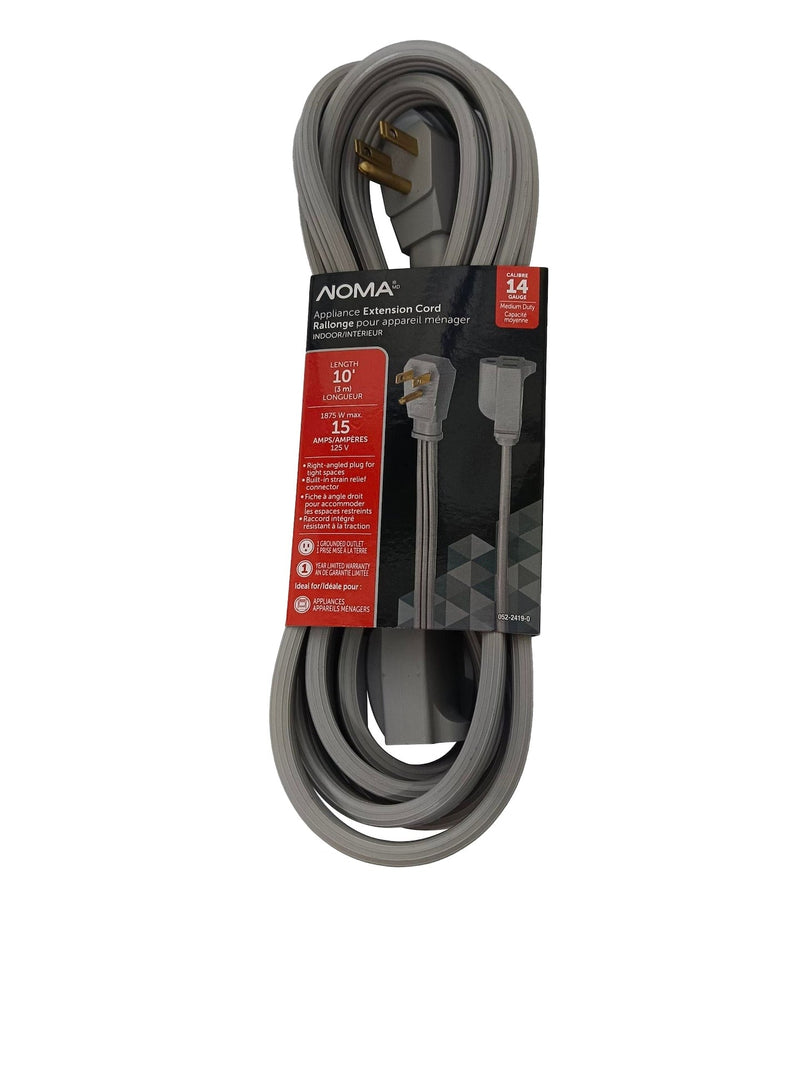 NOMA 14/3 15 Amp Appliance Extension Cord, Grey T2