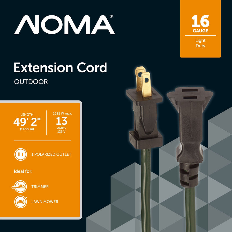 NOMA 16/2 Outdoor Extension Cord, Flexible, 1 Outlet, Green K2