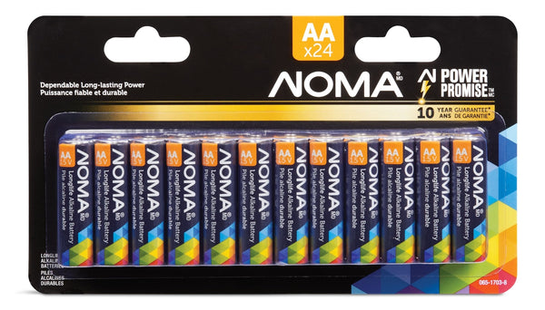 NOMA AA Alkaline Batteries, Long Lasting, All Purpose, 24-pk X6