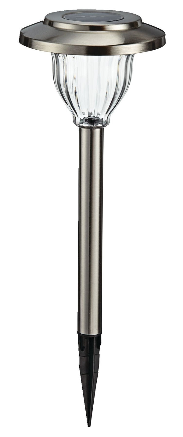 NOMA Outdoor Pure White LED Solar Stainless Steel Garden & Pathway Stake Lights, 10-Pk S2