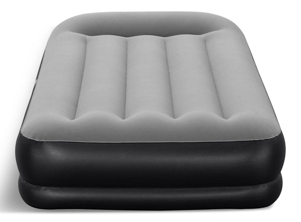 Outbound Tritech Double High Flocked Airbed, Twin, Grey, 75x38x14-in Q1
