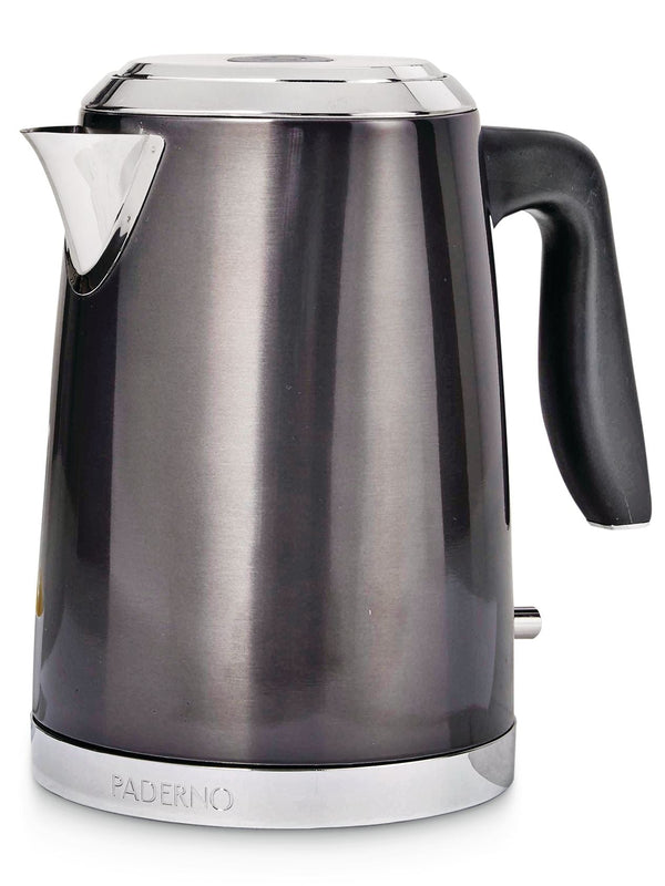 PADERNO Cordless Electric Kettle with Auto Shut Off, Black Stainless Steel, 1.7L G5