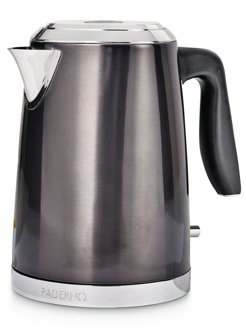 PADERNO Cordless Electric Kettle with Auto Shut Off, Black Stainless Steel, 1.7L G5