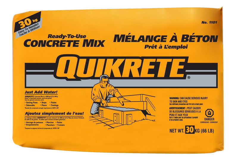 Quikrete Ready-To-Use Pre-Mixed Multi-Purpose Concrete Mix, Just Add Water, 30-kg C8