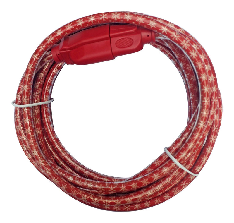 Ritecord 16/3 Outdoor Snowflake Extension Cord with Grounded Outlet, Red/White, 7.5-m J6
