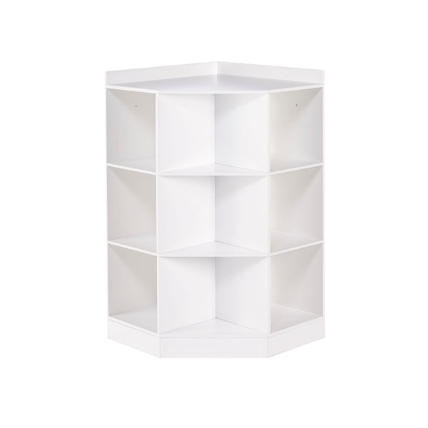 RiverRidge Home Kids' Playroom Corner Cabinet with 6 Toy Storage Cubbies & 3 Shelves, White T3