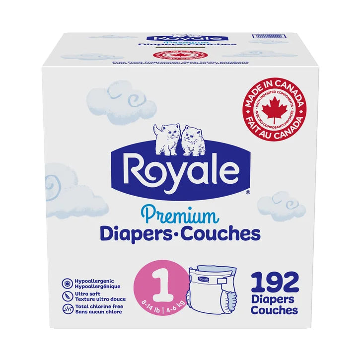 Royale Premium Baby Diapers, Sizes 1 - 2 B1