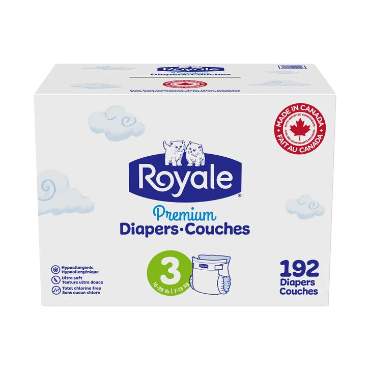 Royale Premium Baby Diapers, Sizes 3 - 6 L9
