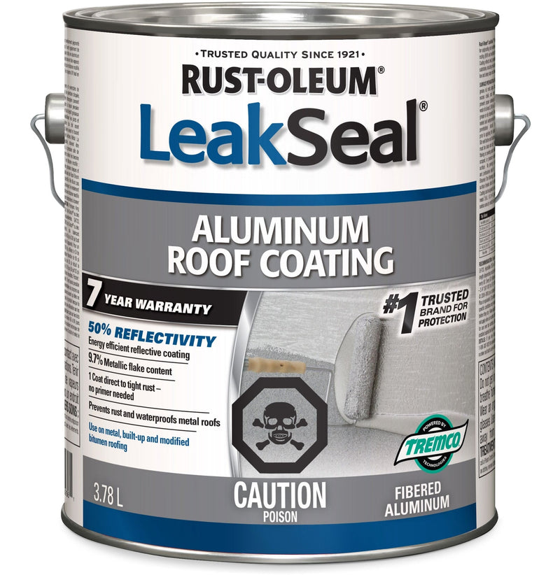 Rust-Oleum LeakSeal Aluminum Roof Coating, Reflective, Rust Proof & Waterproof Sealant, 3.78-L Y0