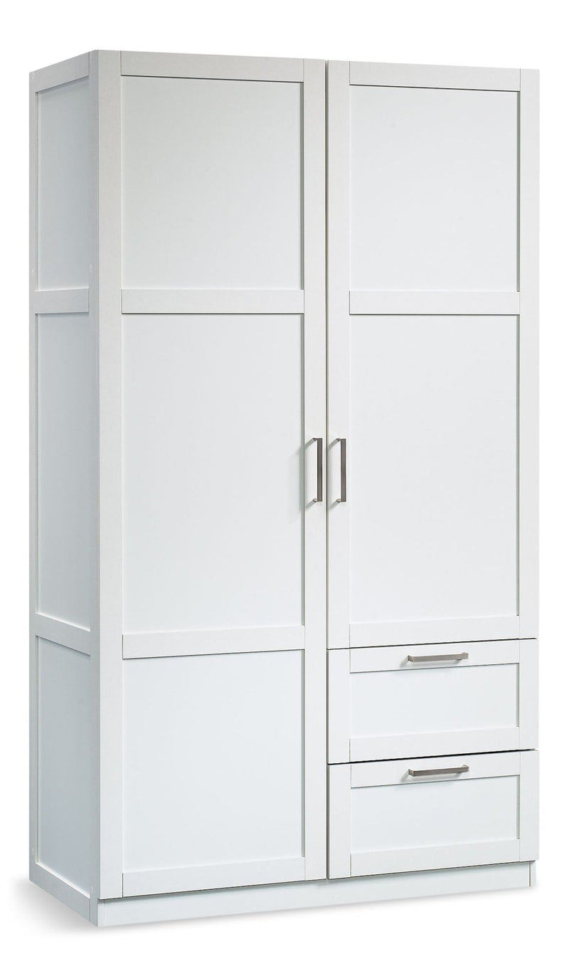 Sauder 2 Door 2 Drawer Wardrobe, White U2