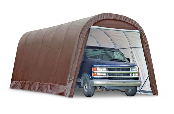 ShelterLogic Heavy Duty Waterproof Round Style Auto Shelter with UV Protection, 12x24x10-ft N8