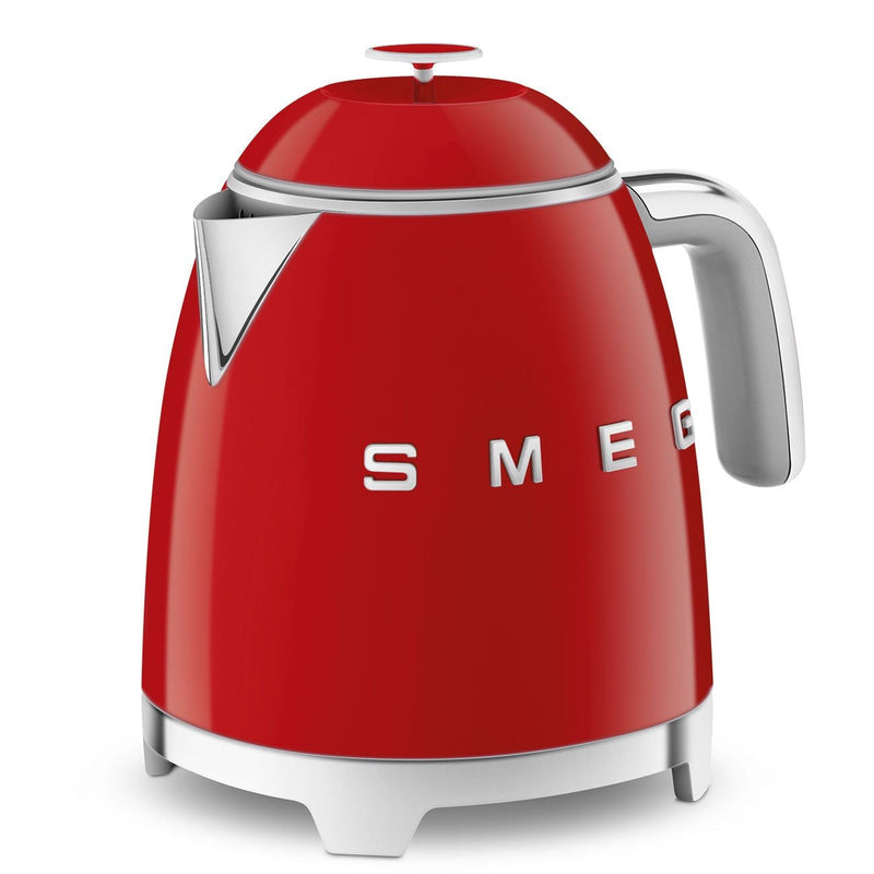 Smeg 50's 1400W Retro Style Electric Mini Countertop Kettle with Cordless Base, Red, 0.8-L H7