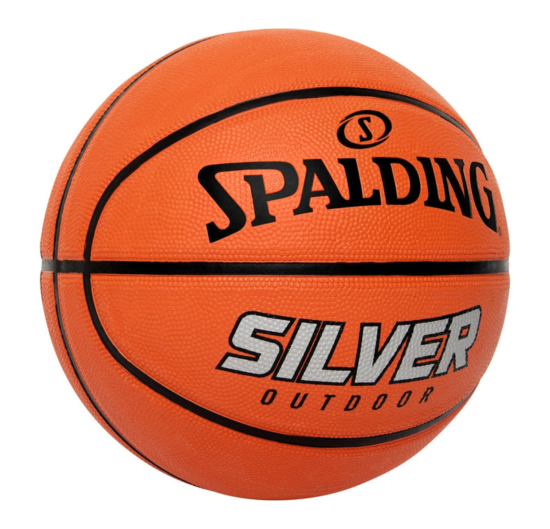 Spalding Silver Outdoor Rubber Basketball, Official Size 7 (29.5-in), Orange I0