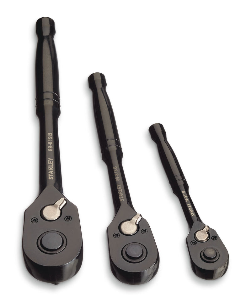 Stanley Professional Grade Black Chrome Ratchet Set, 3-pc O8