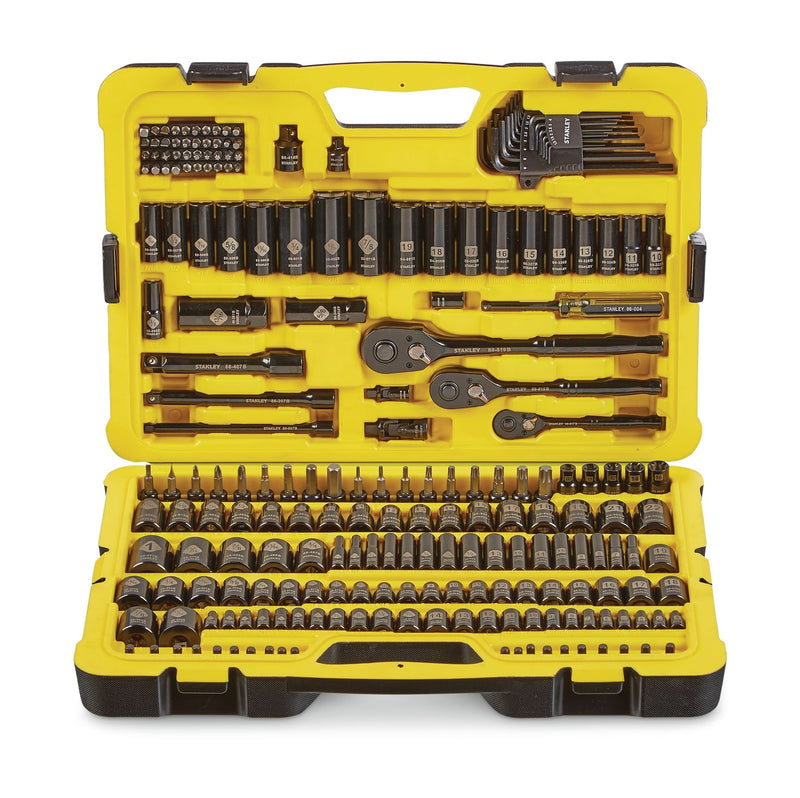 Stanley Professional Grade Black Chrome Socket Set, SAE/Metric, 230-pc W7