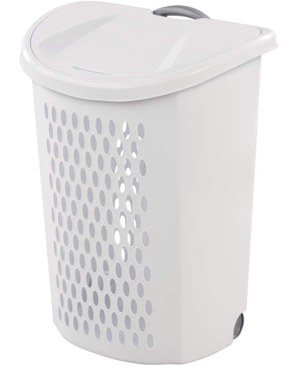 Sterilite Bushel Ultra Laundry Hamper with Wheels, 20.1 L x 15.4 W x 26.75-in H Y4