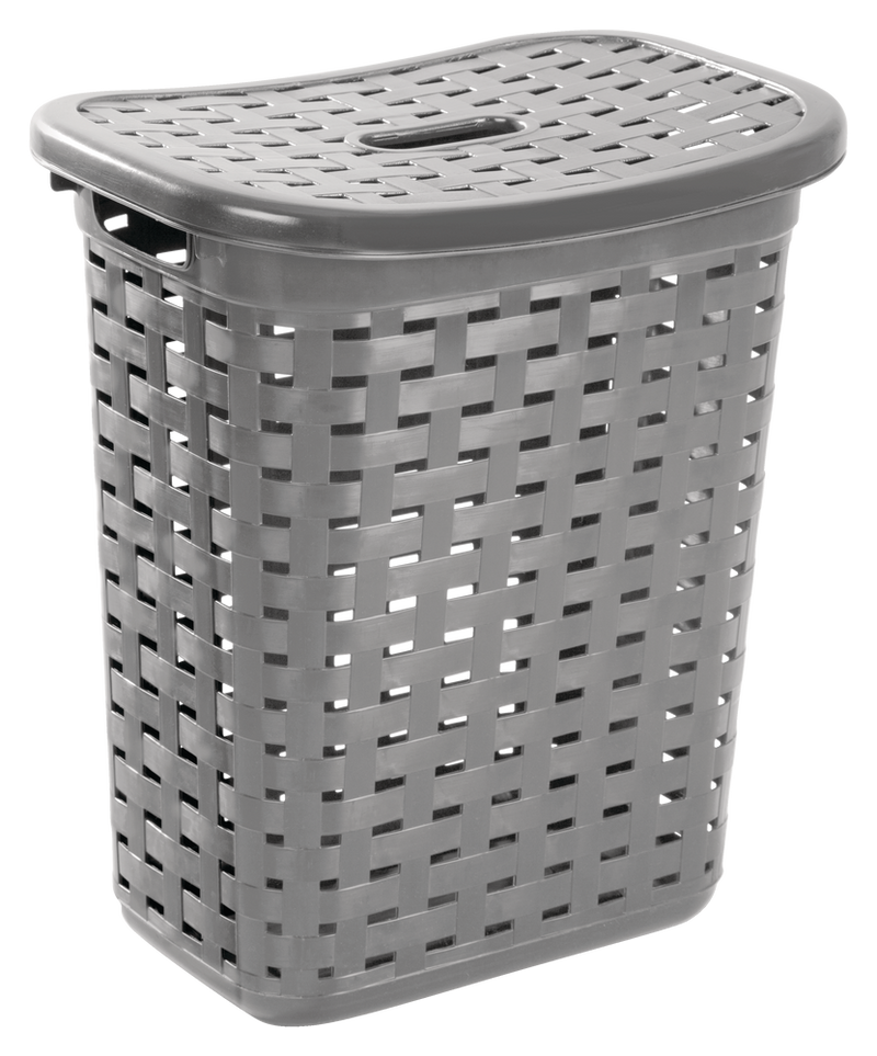 Sterilite Weave Laundry Hamper, Plastic, Grey U0