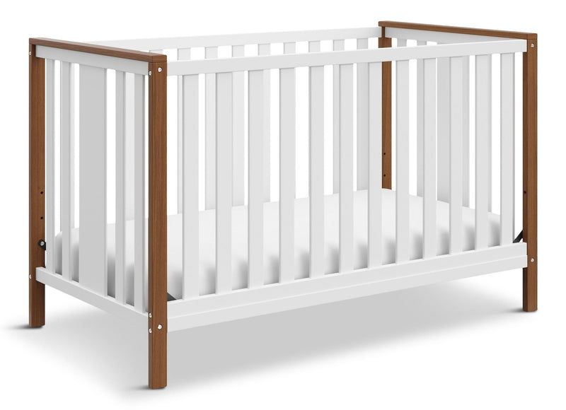 Storkcraft Modern Pacific 4-in-1 Convertible Baby Crib, White/Vintage Driftwood E9