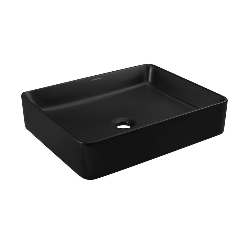 Swiss Madison Concorde Rectangle Ceramic Vessel Sink, Matte Black A1