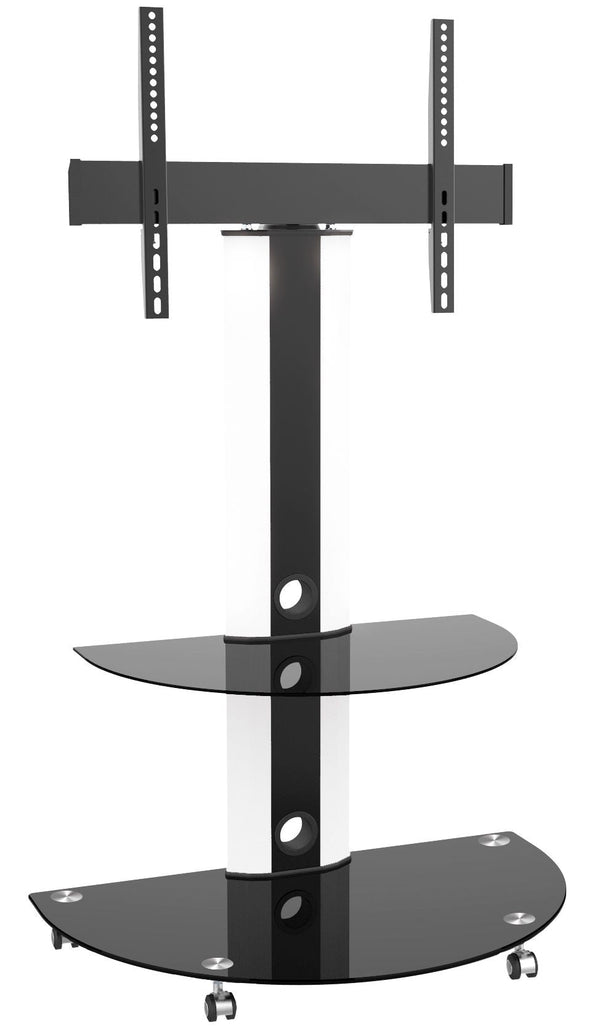 TygerClaw LCD84113BLK Superior TV Cart with Glossy Glass Base and Shelf, 32-in to 55-in K4