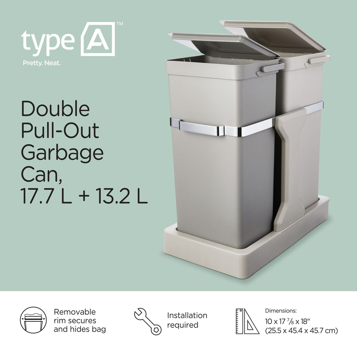 type A Double Pull-Out Storage Bin
