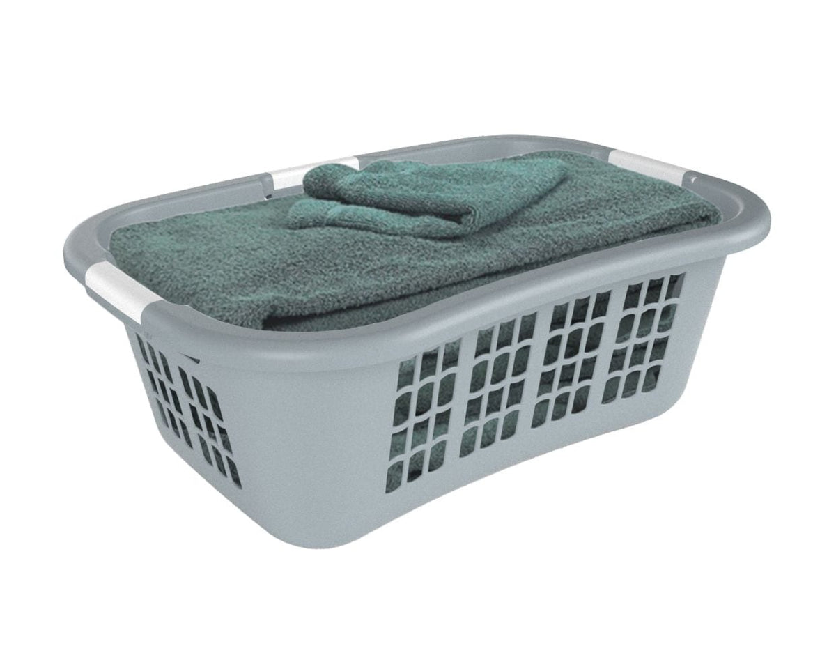 type A Hip Hugger Laundry Basket, 25.7 x 17.7 x 9.3-in, Grey