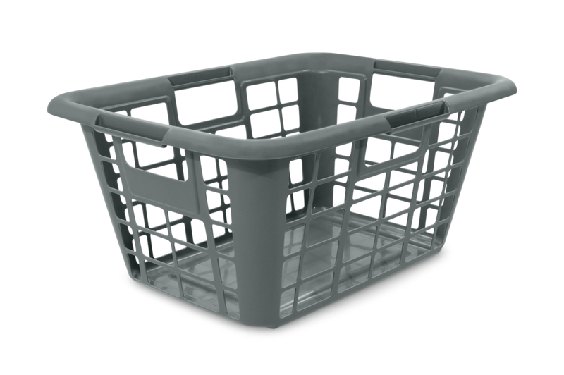 type A Laundry Basket, 23.25 x 17 x 11-in, Grey D6