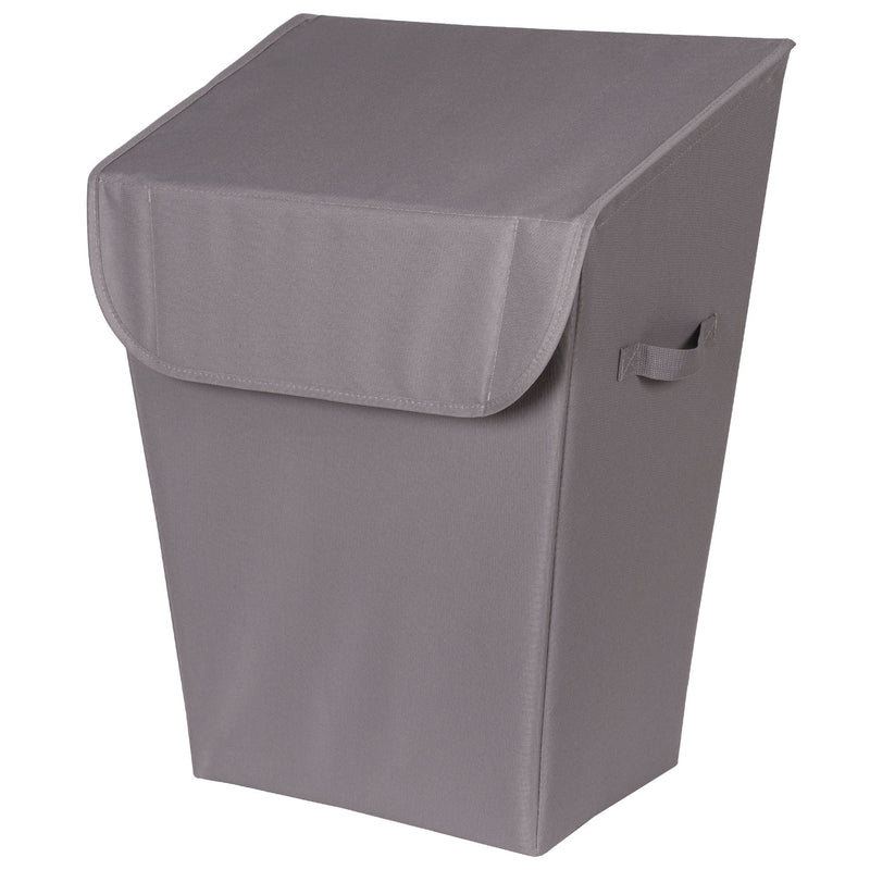 type A Laundry Hamper with Lid, 19.3 W x 12 D x 24-in H, Grey W9
