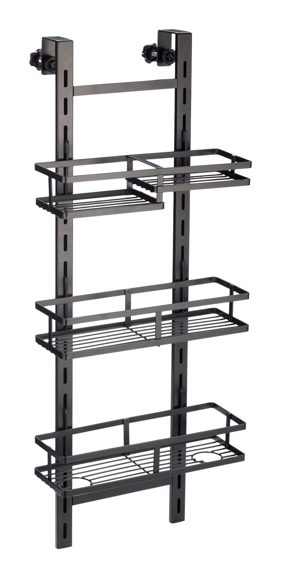 Type A Over-The-Door Adjustable Shower Caddy, Black